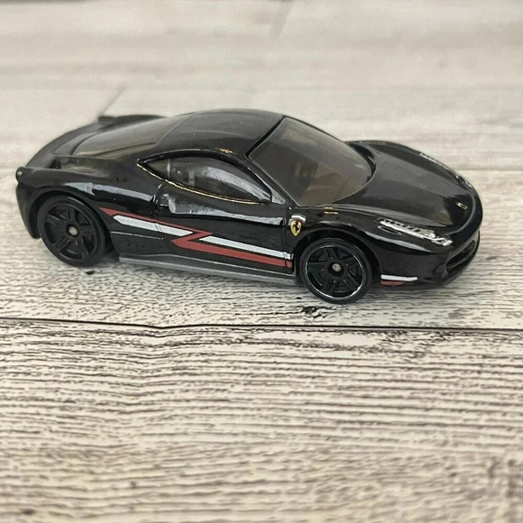 Hot Wheels HW City 2014 Speed Team FERRARI 458 ITALIA Black Loose - Picture 1 of 5